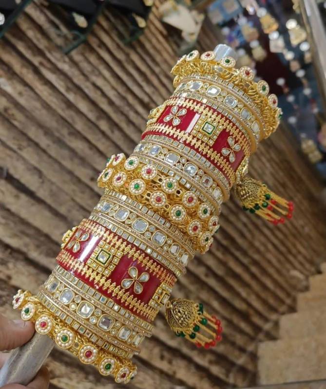 6 Beautiful Designer Bridal Bangles Set Wholesale Shop In Surat
